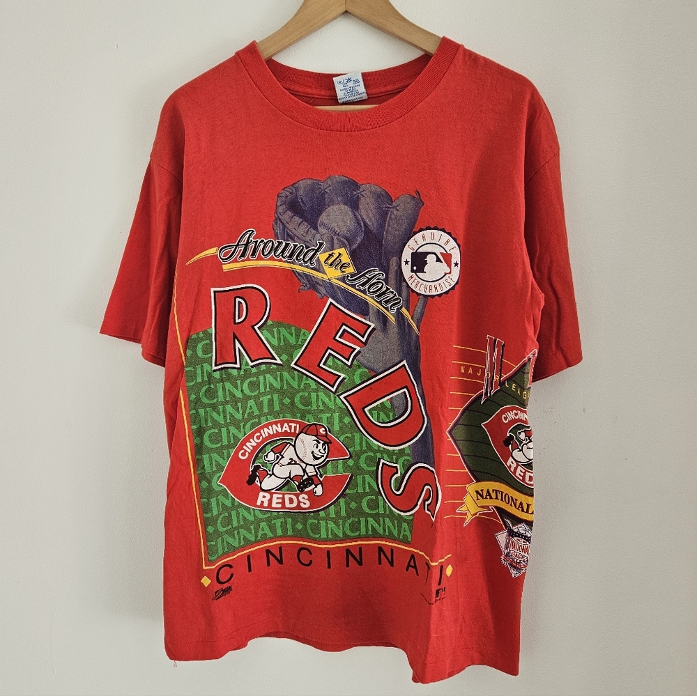 Vintage Salem Sportswear Shirt Large Cincinnati Reds Baseball MLB 1992 USA